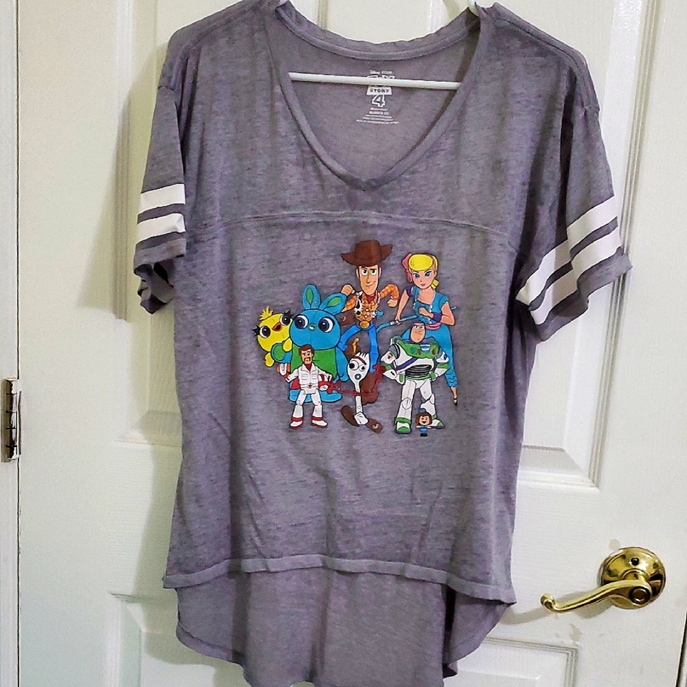 Disney Pixar Gray Toy Story 4 Academia Spirit Short Sleeves Tee Juniors L